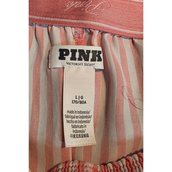VICTORIA'S SECRET PINK TENCEL STRIPED SLEEP SHORTS SMALL CORAL Size L - Picture 4 of 7